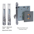 Clear Cut Hook Lock, Top Lock, BS51, Square Rose